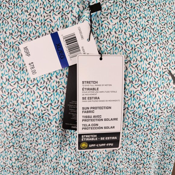 Callaway Polo Shirt Men XL Opti Dri Golf Performance All Over Print Light Blue - Picture 6 of 9